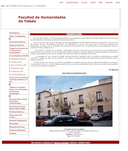 Facultad de Humanidades de Toledo - 2007709/22